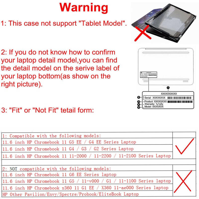 Alapmk Protective Case Cover for HP Chromebook 11 G5 EE/G4/G3/G2/G4 EE/11-2000 Series Laptop(Warning:Not fit HP Chromebook 11 G6 EE/G5/G1/11-v000/11-1100 Series) 11.6",Galaxy - Image 2